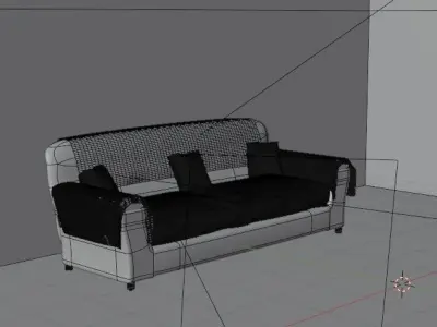   A Sofa With Amazing color and High Quality  green Color 3D model