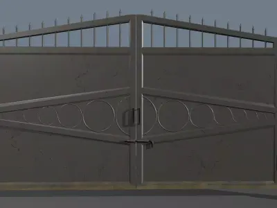 Low poly Gate metal Low-poly 3D model