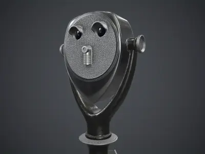 Coin-operated Telescope Binoculars PBR Game Ready Low-poly 3D model