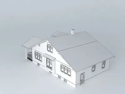 House with roof Free 3D model