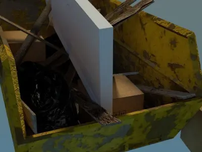Garbage box with door in it 3D model