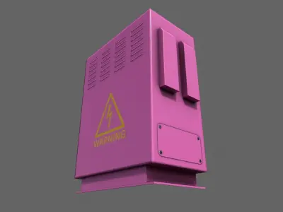 PBR Electric Box Pink V3 Low-poly 3D model