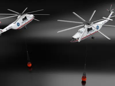  Russian EMERCOM Helicopter Mi-26 with Bambi Bucket 