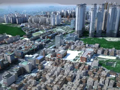 Korean Buildings for Background vol.01 3D model