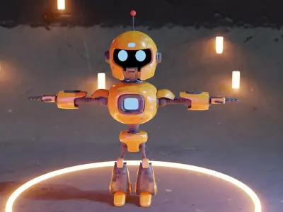 Stylized Robot Character 3D model purchase