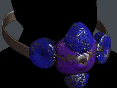 Gas mask helmet 3d model scifi Low-poly Low-poly 3D model