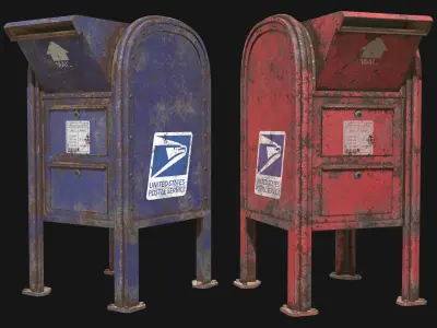 Mail Box 2 Low-poly 3D model