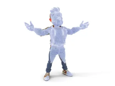 Casual Bearded Man Character  Rigged and Animated Low-poly 3D model