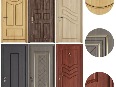 Set Classic Door 09 3D model