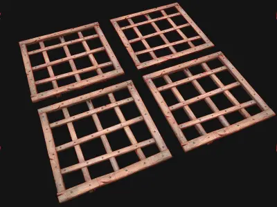 Medieval Corner Roof Low-poly 3D model