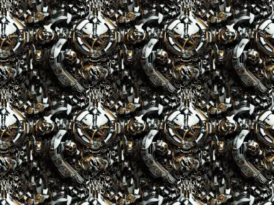 20 Seamless Sci-fi Patterns - Alien Ornate Texture