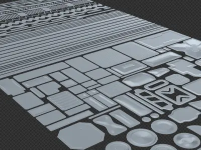 Sci-Fi Decal Set - Seams and Panels Texture