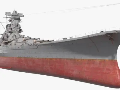  Imperial Navy Warship Yamato Class Aged Hull 