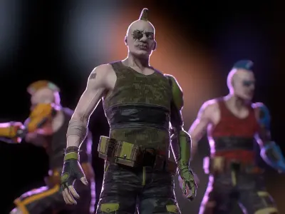 Cyborg 02 Low-poly 3D model