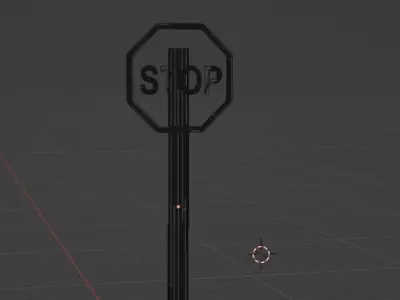 Free Low Poly 3D STOP Sign Model for Your Scene Free low-poly 3D model