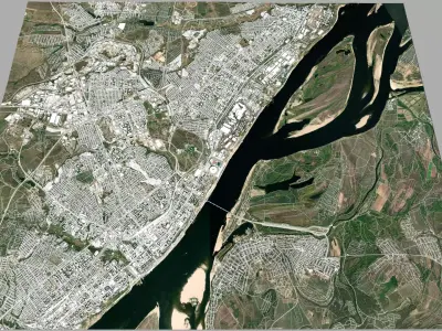 Cityscape Volgograd Russia 3D model