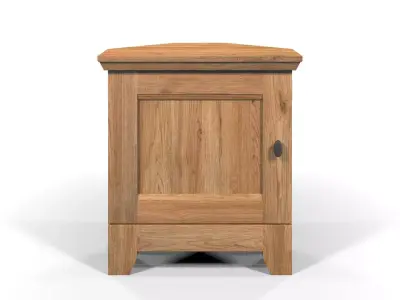 Country Corner Cabinet 1 Door Solid Natural Oak  3D model