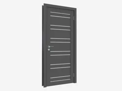 Modern Wooden Interior Door with Furniture 005 3D model