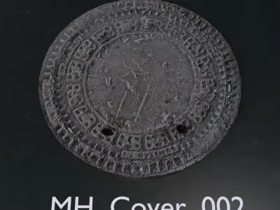 14 Pieces Manhole Covers  Low-poly 3D model