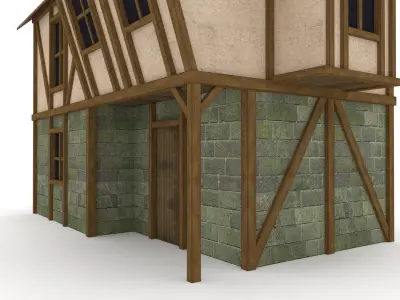 Medieval Cottage Low-poly 3D model get