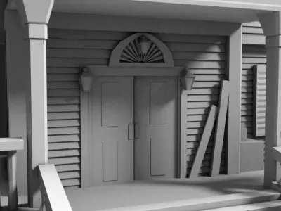 Halloween Haunted House Low-poly 3D model