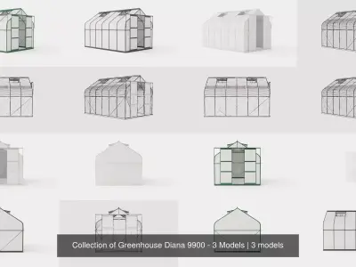 Collection of Greenhouse Diana 9900 - 3 Models 3D Model Pack