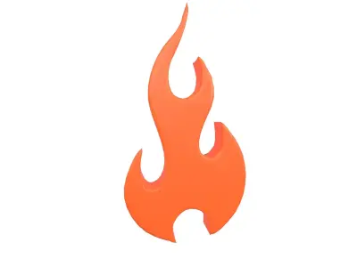 Fire Symbol v9 003 Low-poly 3D model