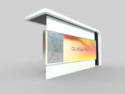 Bus Shelter 05 Low-poly 3D model