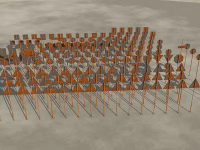 175 EU Road-Street Signs From New Condition To Rusty Assets Pack 3D model