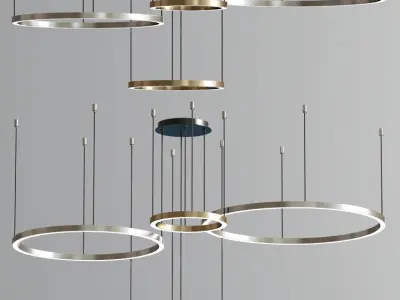 Modern pendant light collection 08 3D model