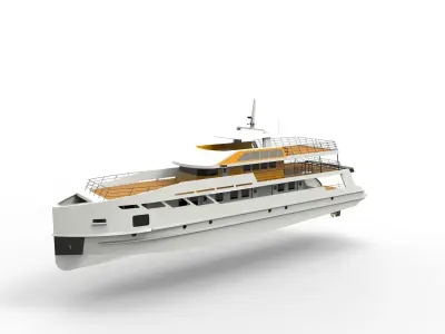 white yacht 3D model