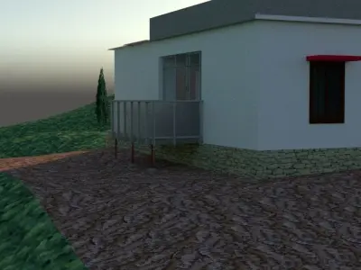 exterior house on side of hill 3D model