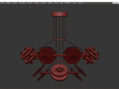 ROSEMARY chandelier made of glass and brass Low-poly 3D model