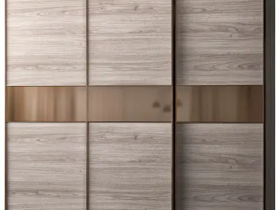 Wardrobe low poly 3d model collection ikea sliding doors Low-poly 3D model