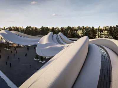 Amorphous Organic Shopping Mall Cultural Center Futuristic Model 3D model