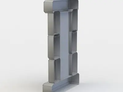 Window wooden door with glass Low-poly 3D model