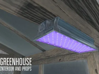 Greenhouse - interior and props Low-poly 3D model