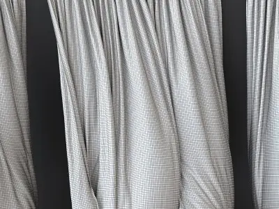 Wind Curtain Draped Fabric Archviz 3D Model 3D model