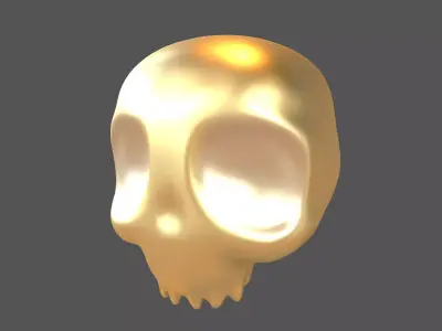 Cartoon Skull v2 007 Low-poly 3D model