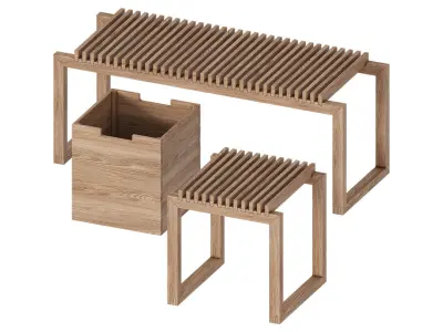 Cutter Bench Stool Design by Niels Hvass 3D model