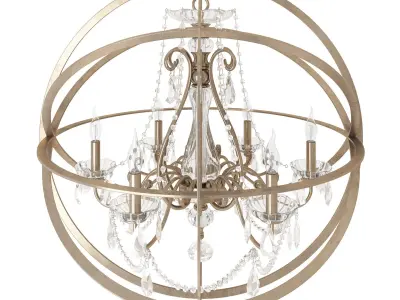 Golden Chandelier Foucault Style 3D model
