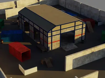 FPS Game Environment - PBR Low-poly 3D model