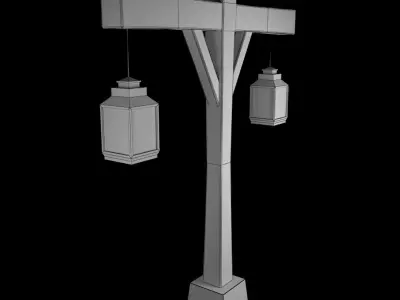 Old Street Lamp 2  Low-poly 3D model