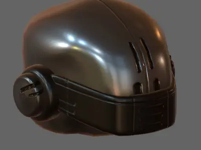 Gas mask helmet 3d model scifi Low-poly  Low-poly 3D model