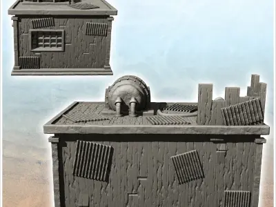 House with window and generator on roof -8- 3D print model