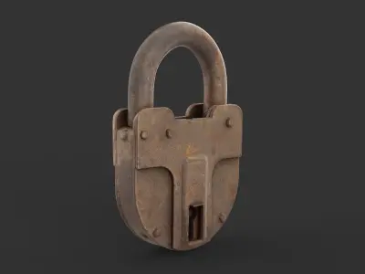 Old metal Lock  Low-poly 3D model