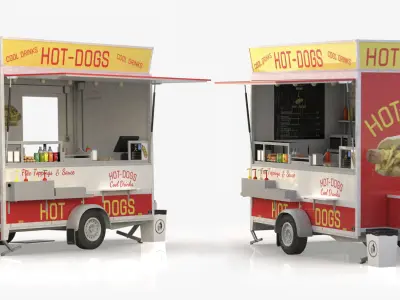 Hot dog Stand Low-poly 3D model