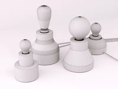 Table lamps set 2 3D model
