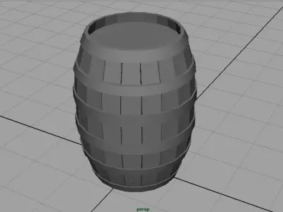 Barrel wooden Low-poly 3D model 3