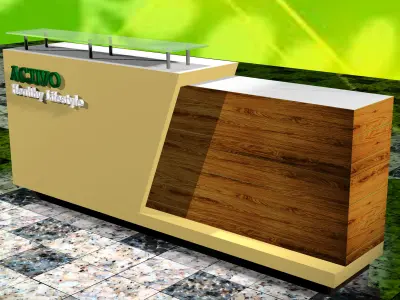 Office Counter Low-poly 3D model